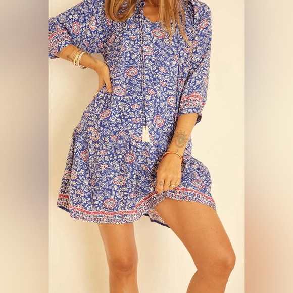 NATALIE MARTIN 100% Silk Rare Floral Print BOHO Summer Stevie Dress Size XS - Picture 4 of 12